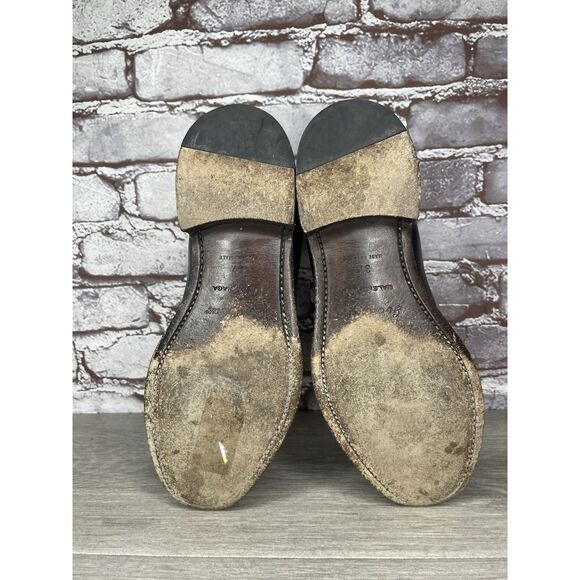 BALENCIAGA Black White Leather Calfskin Chelsea Buckle Ankle Boots Women 37EU/6M - Picture 8 of 16